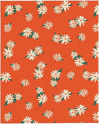 Miniatura 9 de AFHYZY Manta de margaritas para mujer, suave manta de forro polar de verano, lavable, manta ligera de viaje para sofá, cama, sillón durante todas