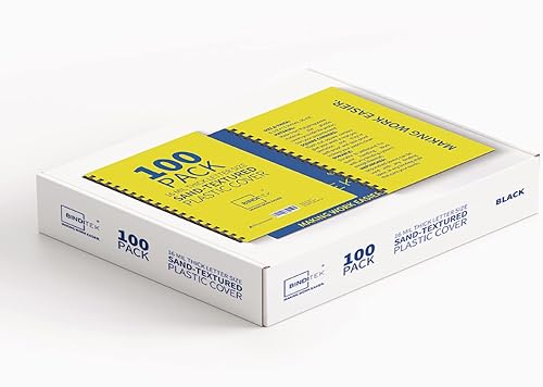 Vista 37 de Binditek Paquete de 50 cubiertas de polietileno esmerilado de 20 mil, cubiertas de encuadernación semitransparentes, 8-1/2 x 11 pulgadas, acabado