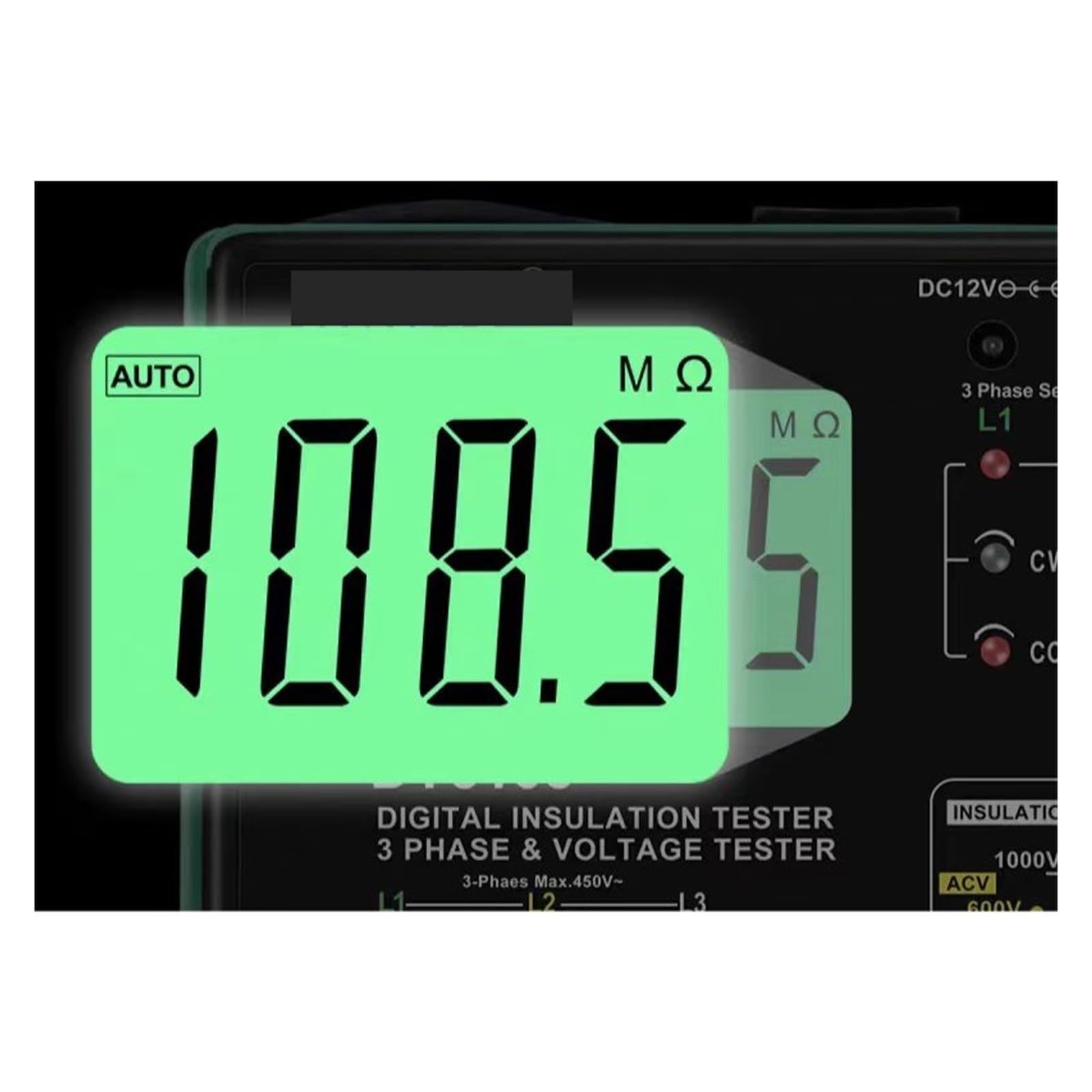 Medidor de Resistencia, Probador de resistencia a tierra con abrazadera digital DY5103, medidor de ohmios de tierra de 0,1-200 Ω