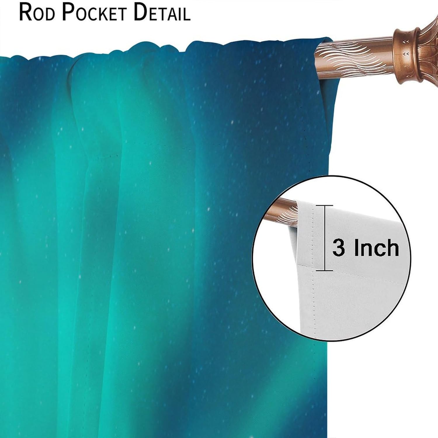 Iceberg Aurora Curtain, Natural Glacial Lakes Stars Northern Lights Landscape Patterns Blackout Windows Treatments, Thermal Insulated Drapes for Boys Girls Kids Living Room Bedroom 42x54in