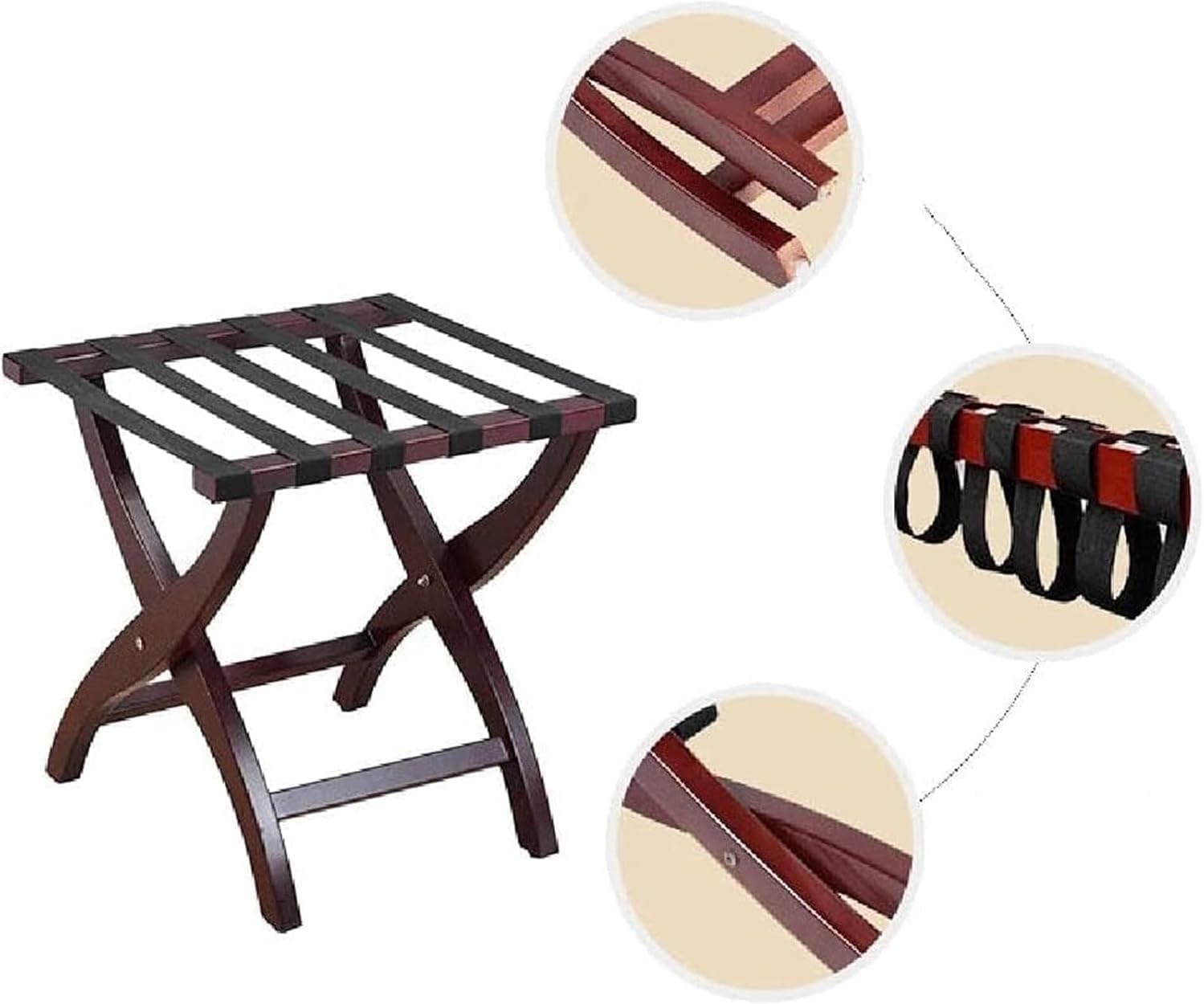 家具ラック バゲージラック 折りたたみスーツケーススタンド 無垢材荷物収納 ホテル / 寝室用ラゲッジラック棚