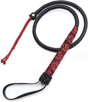 Riding Whip,Faux Leather Whip for Horse Handmade Whip Horse Crop Equestrian Sports Horse Whip Crops Weave Red Rope Chain