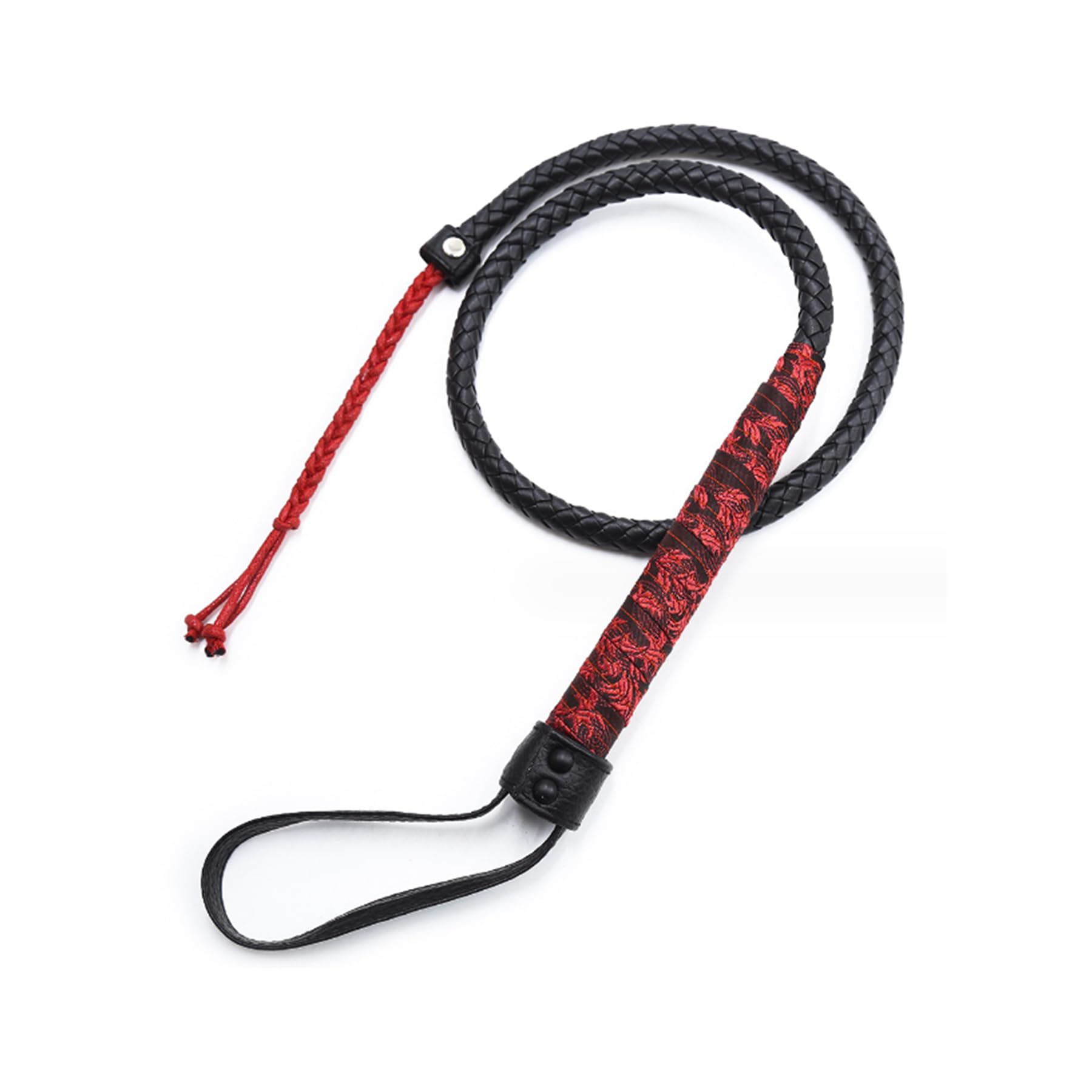 BASKANIA Riding Whip,Faux Leather Whip for Horse Handmade Whip Horse Crop Equestrian Sports Horse Whip Crops Weave Red Rope Chain