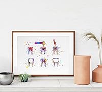 Vista 2 de Dignovel Studios Póster de impresión artística de acuarela de 8 x 10 sin marco, tratamiento de endodoncia, clínica dental, decoración de dentista