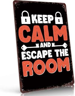 Escape Room Keep Calm Metal Sign Funny Wall Decor 8 x 12 Inch