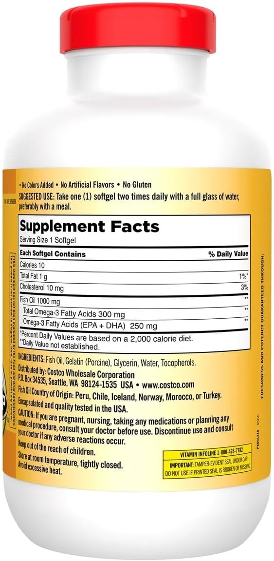 Signature Fish Oil 1000 mg., 1000 mg of Fish Oil | 250 mg of EPA + DHA Omega-3, per Serving - 400 Softgels