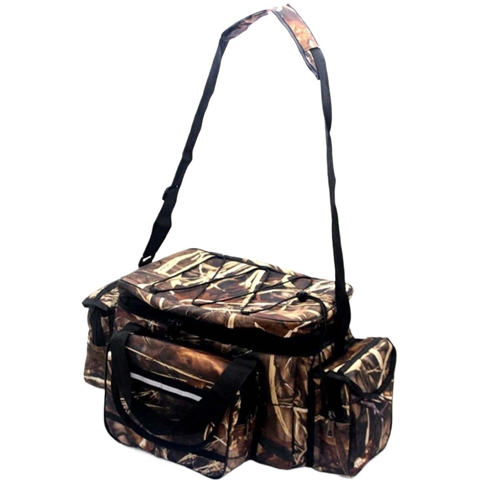 Borsa da pesca impermeabile for attrezzatura multiuso in nylon di grande capacità Borse a tracolla for esterni a due strati per Outdoor(Brown)