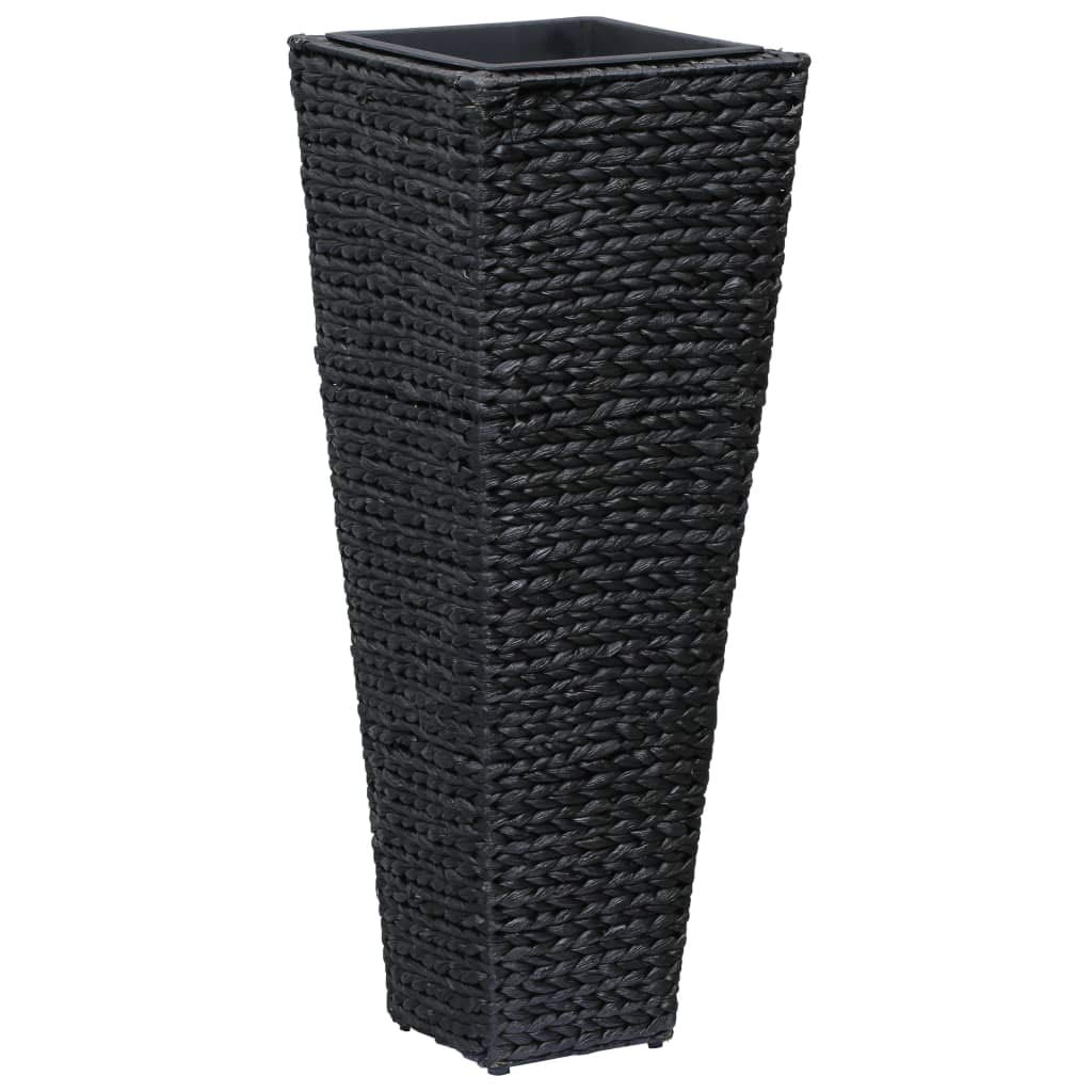 Letti Rialzati 3 pz in Giacinto Intrecciato Nero, Set di fioriere resistenti con vasi rimovibili per interno, balcone, terrazzo e giardino, pratiche e robuste