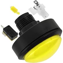 Game Machine LED Illuminated Push Button Switch 63mm Yellow Convex with Micro Switch for Arcade and Vending Machines