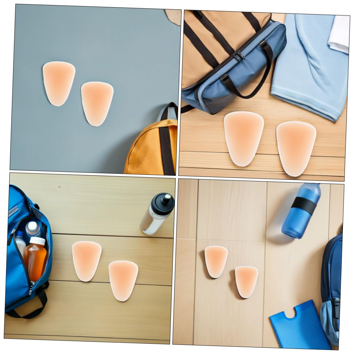 Ginocchiere in Silicone per Pattinaggio, 4 Pezzi, Beige | Protezione Spessa Antiurto, Facili da Indossare, per Principianti e Appassionati, Sport su Ghiaccio