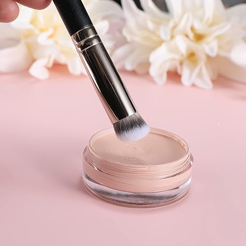 Miniatura 6 de MOGILAN Juego de pinceles de base profesional para debajo de los ojos, cepillo de maquillaje de ojos con parte superior plana para mezclar crema