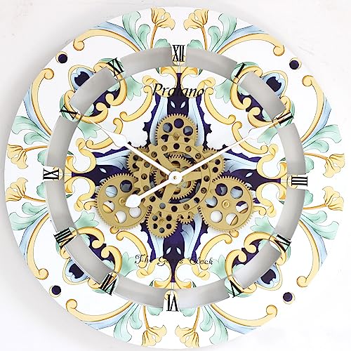 The Gears Clock 24 Inches Round Italy Collection Wall Clock With Moving Gears Italy Line (Praiano) #TOP1