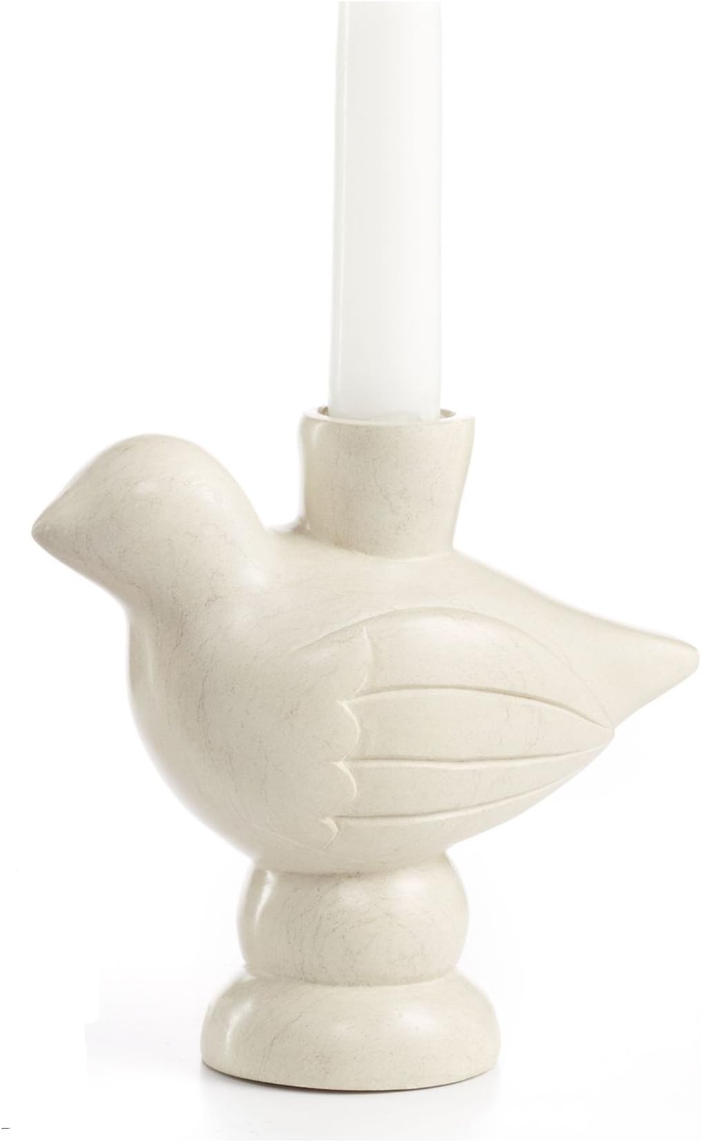 White Soapstone Bird Taper Holder