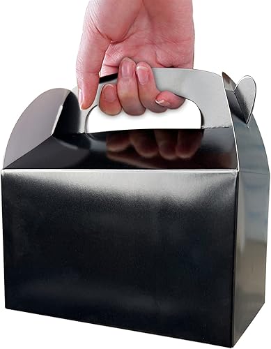 Miniatura 4 de HKLMRO 35 cajas de regalo para fiestas, galletas de caramelo negro, caja de regalo, bolsas de regalo portátiles para aperitivos, golosinas, cartón,