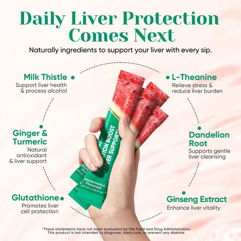 Miniatura 5 de Venture Pal Paquetes de hidratación + soporte hepático, paquetes líquidos de electrolitos diarios IV en polvo con 7 electrolitos y 5 vitaminas,