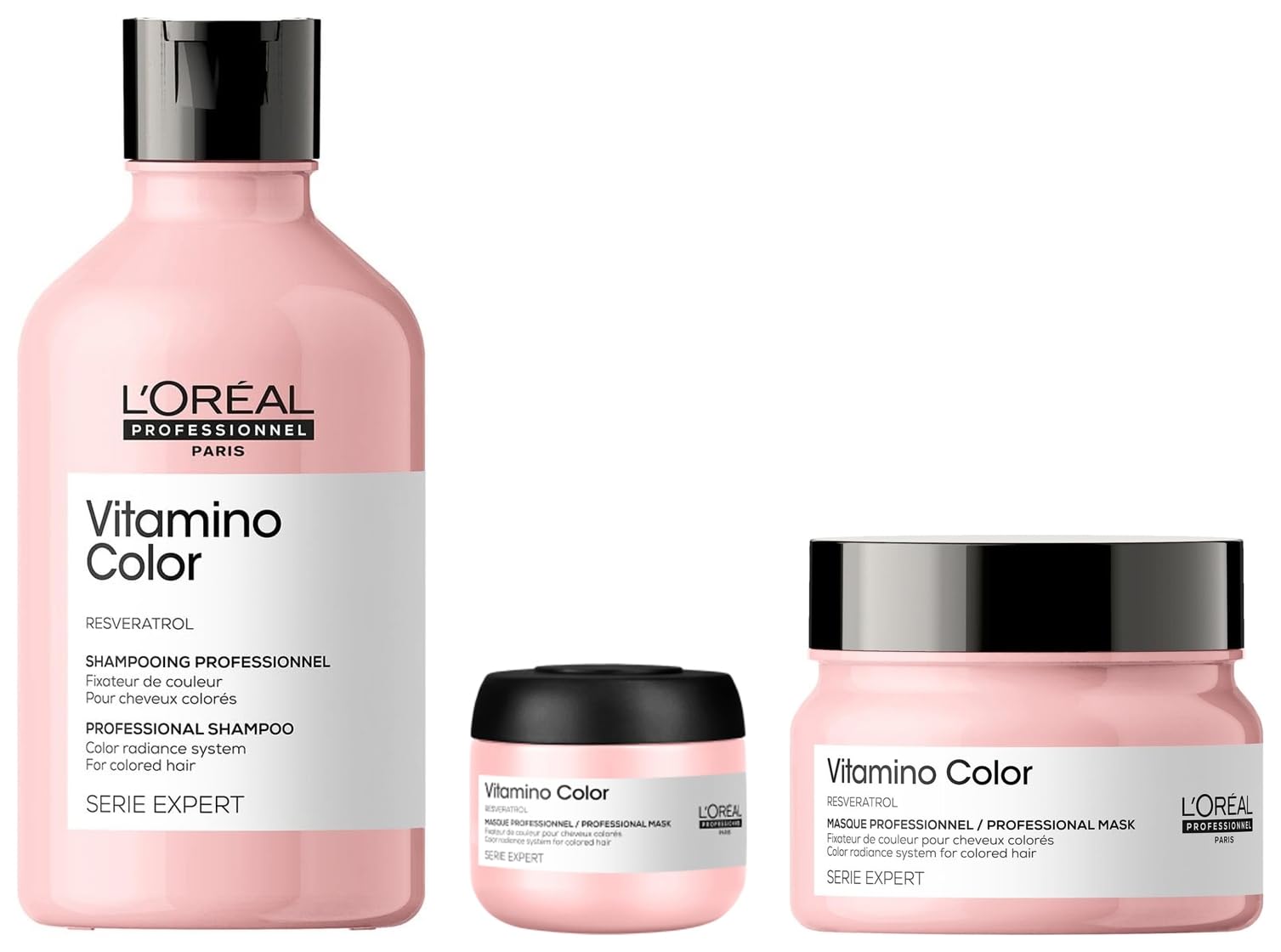 L'OREAL PROFESSIONNEL PARIS Vitamino Color Shampoo 300Ml & Hair Mask 250Gm Combo With Resveratrol For Color-Treated Hair, Serie Expert (Pack Of 2) With Vitamino Travel-Size Mask 75Ml-image-12