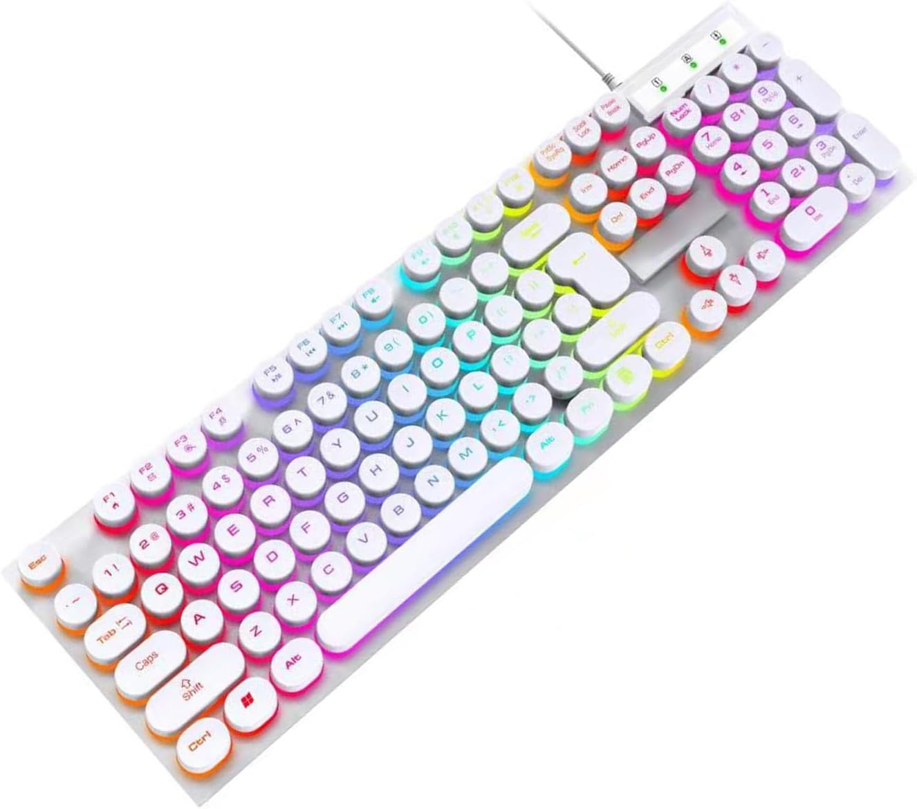 Teclado ergonómico de tamaño completo (incluye RGB), sensación mecánica retroiluminada y diseño flotante para mayor comodidad y teclado USB para gaming - Captura de jugabilidad, interfaz y rendimiento visual