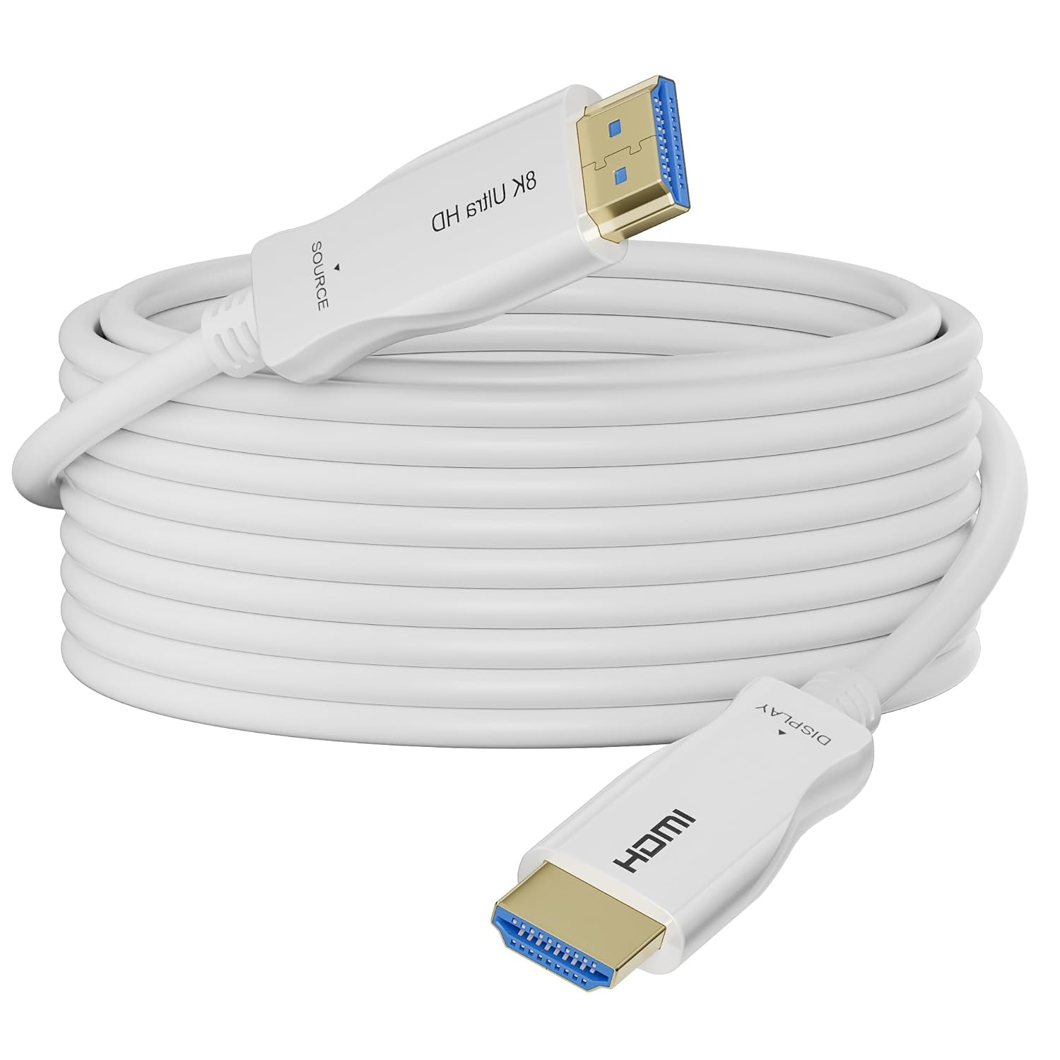 8K Fiber Optic HDMI Cable 100FT, 48Gbps Ultra High Speed Thin HDMI Cord, 8K@60Hz 4K@240Hz, Dynamic HDR, eARC, HDCP 2.2&2.3, 3D, Compatible for Laptop, PC, Monitor, PS5, PS4, Xbox, HDTV, Projecto