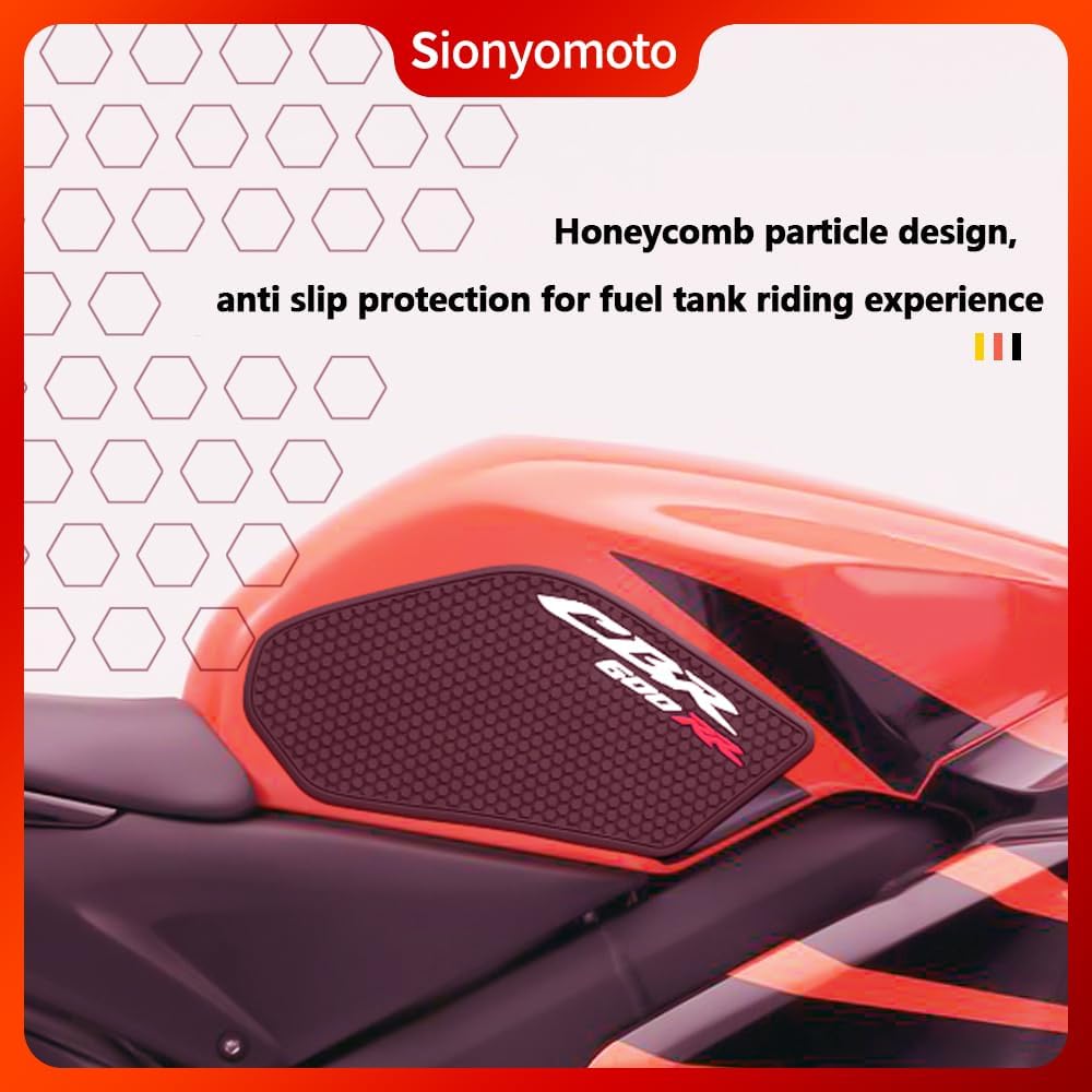 Fuel Gas Tank Pad Protector Stickers Decal Set Compatible with Motorcycle CBR 600RR 2003 to 2015 2016 2017 2018 2019 2020 CBR600RR CBR 600 RR 3pcs
