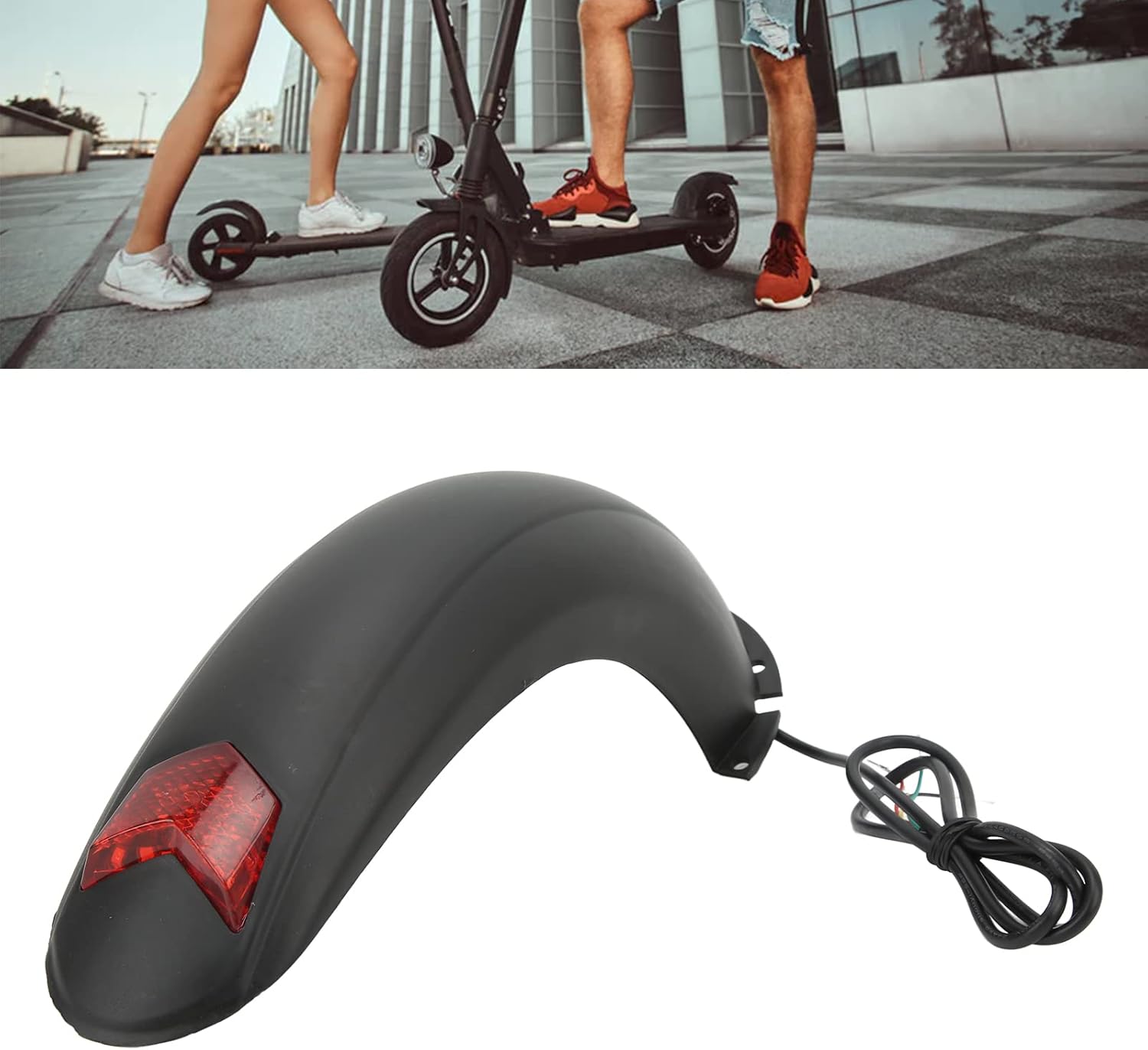 Uxsiya Electric Scooter Rear Mudguard with Red Light Lightweight and for Safe Riding