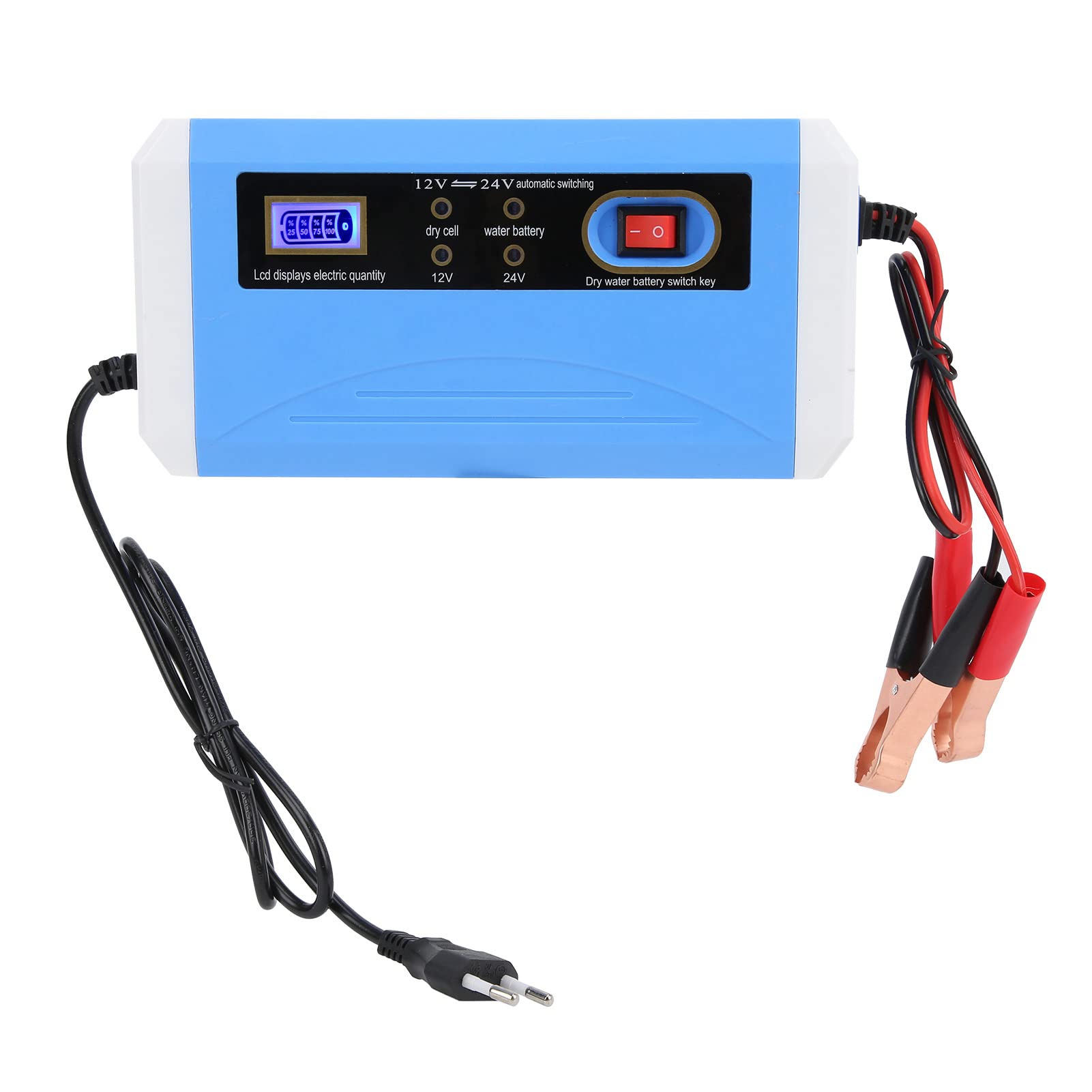 Caricabatteria per auto 12V 24V Display LCD intelligente ed efficiente Trasferimento automatico degli impulsi Riparazione per batterie 10Ah 200Ah per motociclette automobil