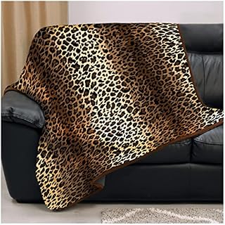 GC GAVENO CAVAILIA Animal Print Throws, Faux Fur Throw, Soft Warm Decorative Cheap Fleece Blanket, Sofa Bed Double, Jungle Skin Dark Grey, 150x200 Cm