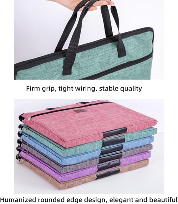 A3 Light Weight Art Portfolio Bag Inches Waterproof Nylon Art Portfolio Case with Handle Carry Carrying Storage Case for Artwork Poster Sketch Drawing Sketching and Drawing