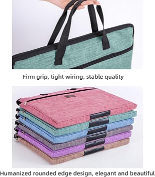 A3 Light Weight Art Portfolio Bag Inches Waterproof Nylon Art Portfolio Case with Handle Carry Carrying Storage Case for Artwork Poster Sketch Drawing Sketching and Drawing
