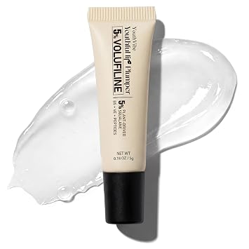 YouthVibe 5% Volufiline Lip Balm & Gloss, Hydrating Lip Care with Shea Butter, Collagen, Peptide & PDRN - Fuller-Looking Lips Over Time, No Burning or Tingling, Non-Sticky Essence - Clear