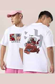 Buy crazymonk Naruto Jiraiya Anime Oversized T-Shirt - White, S at