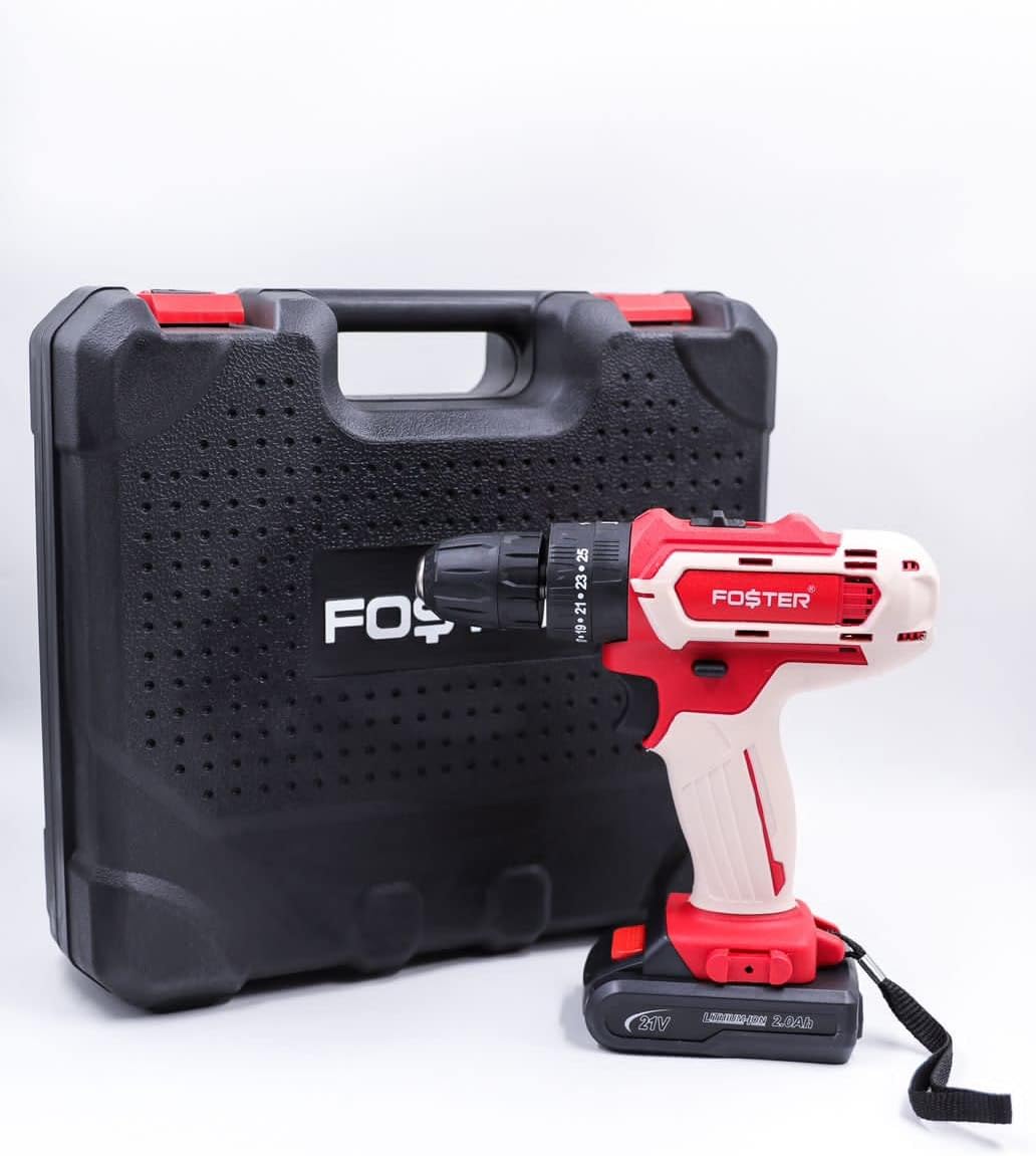 FOSTER FK 44-21 Brushless Impact CORDLESS Drill machine/Screwdriver 2000mAH, Chuck 10mm, 25-Level Torque with Lithium Ion Battery and Charger Drilling and Screwdriver Machine Tool kit