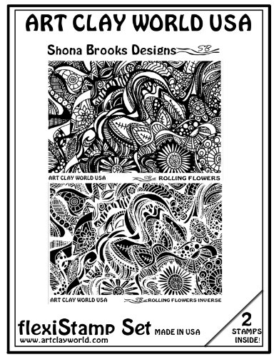 FlexiStamps Texture Sheet Set Shona Brooks Rolling Flowers (Including Rolling Flowers and Rollig Flowers Inverse)- 2 pc.