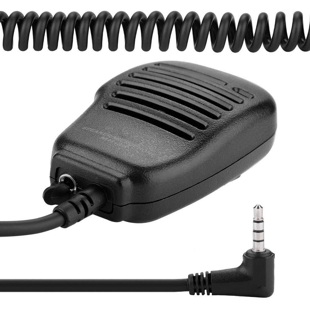 Topiky Talkie-walkie Haut-Parleur Microphone, Prise Casque 3,5 mm Portable épaule 2 Voies Radio Haut-Parleur Externe Micro avec PTT