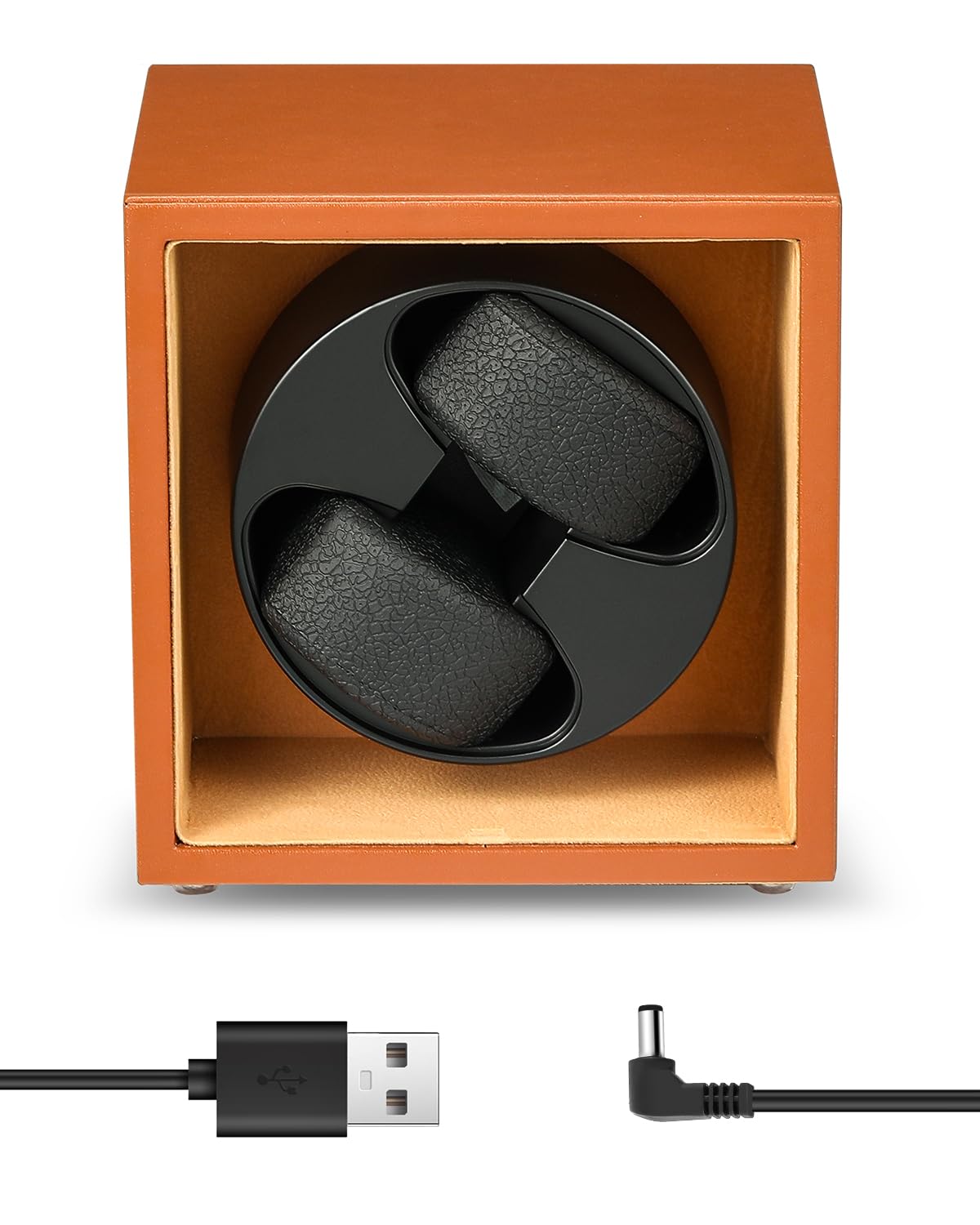 Mxmoonant Automatische Uhrenbeweger für 2 Uhren, 5 Rotationsmodi mit leisem Motor, AC-Adapter & Batteriebetrieb, LED-Beleuchtung (EU Stecker)