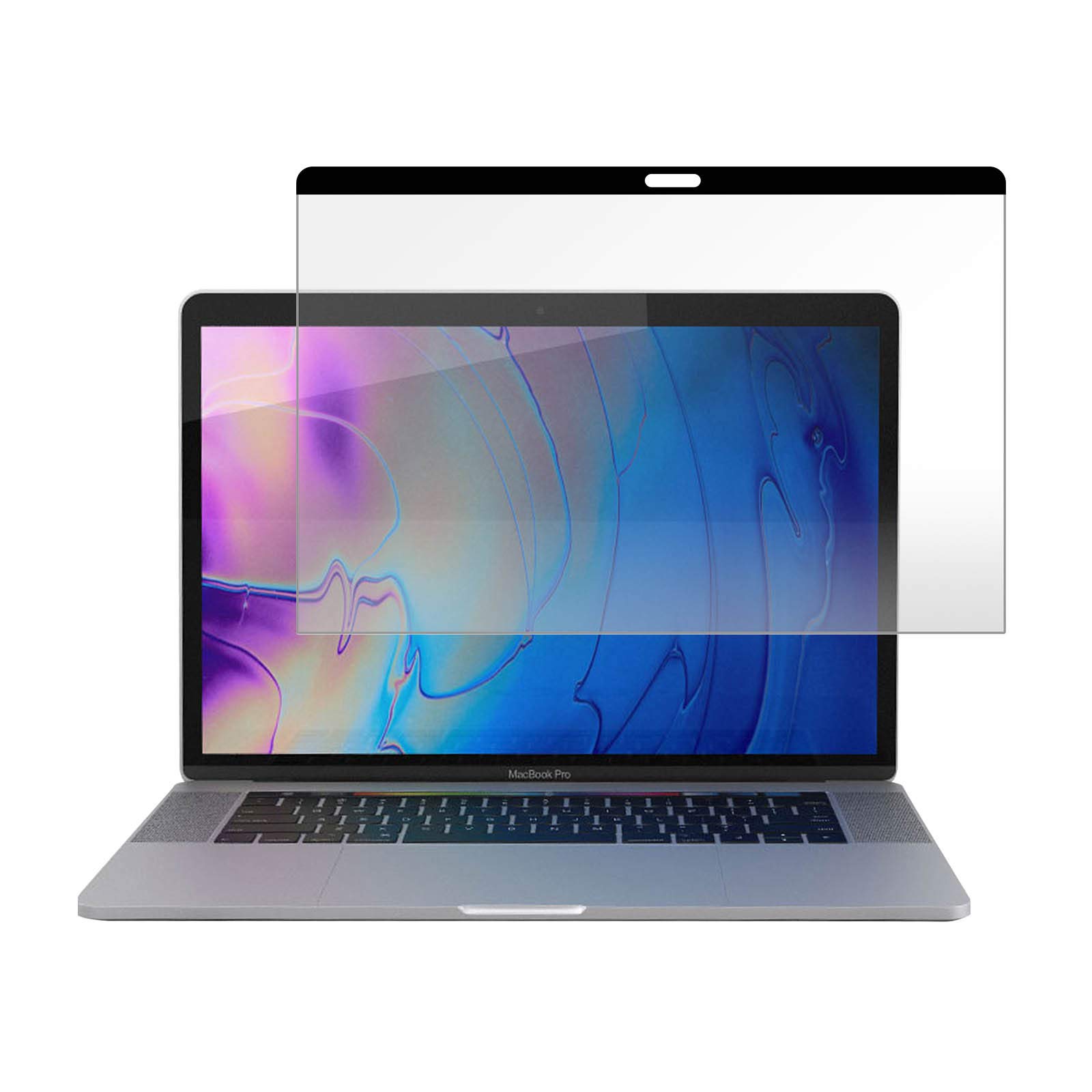 QDOS OptiGuard - Pellicola protettiva per display per MacBook Pro 15,4", protezione completa dello schermo con protezione della privacy, fissaggio magnetico