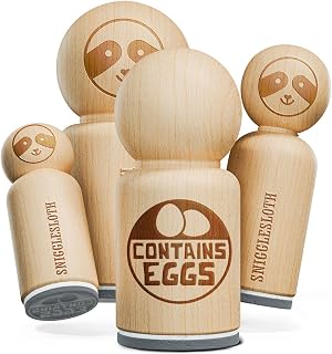 Contains Eggs Allergy Warning Rubber Stamp for Stamping Crafting Planners - 3/4 Inch Small