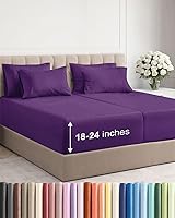 Vista 34 de Juego de sábanas de tamaño California king, transpirables, refrescantes, con esquinas extraprofundas de 18-24 pulgadas, de ajuste fácil
