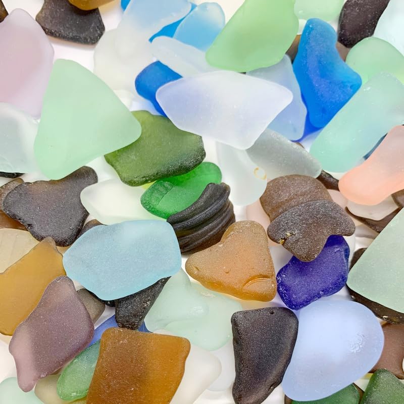 Sea Glass, Jewelry Sea Glass, Ocean Glass, Tumbled Beach Sea Glass, Seaglass, Craft Glass, Frosty Art Glass, Blues, Red, Yellow, Pink, Purple, Green, White, Brown, Large 20 Pieces