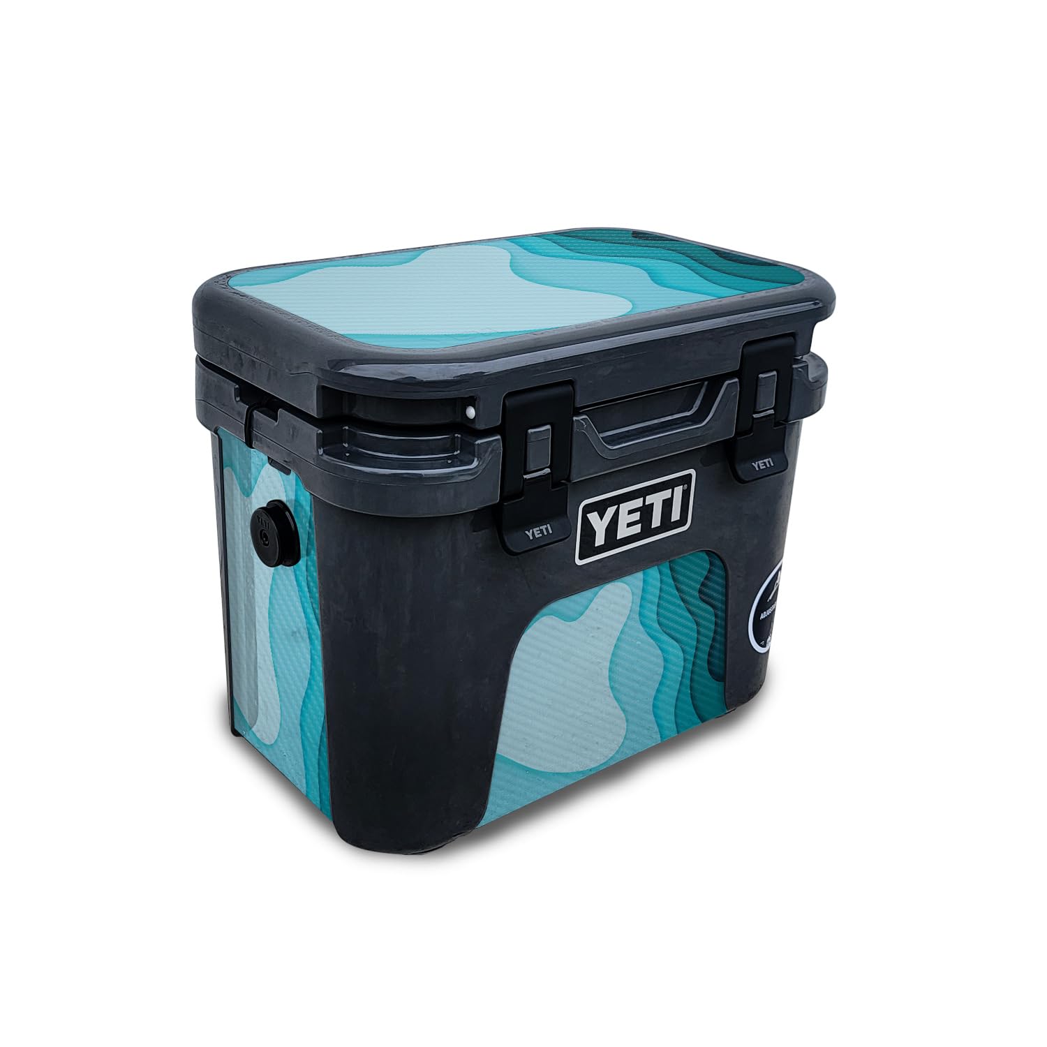 Carbon Fiber Skin Compatible with Yeti Roadie 15 Hard Cooler - Papercraft Cyan - Premium 3M Vinyl Protective Wrap Decal Cover - Easy to Apply | Crafted in The USA by MightySkins