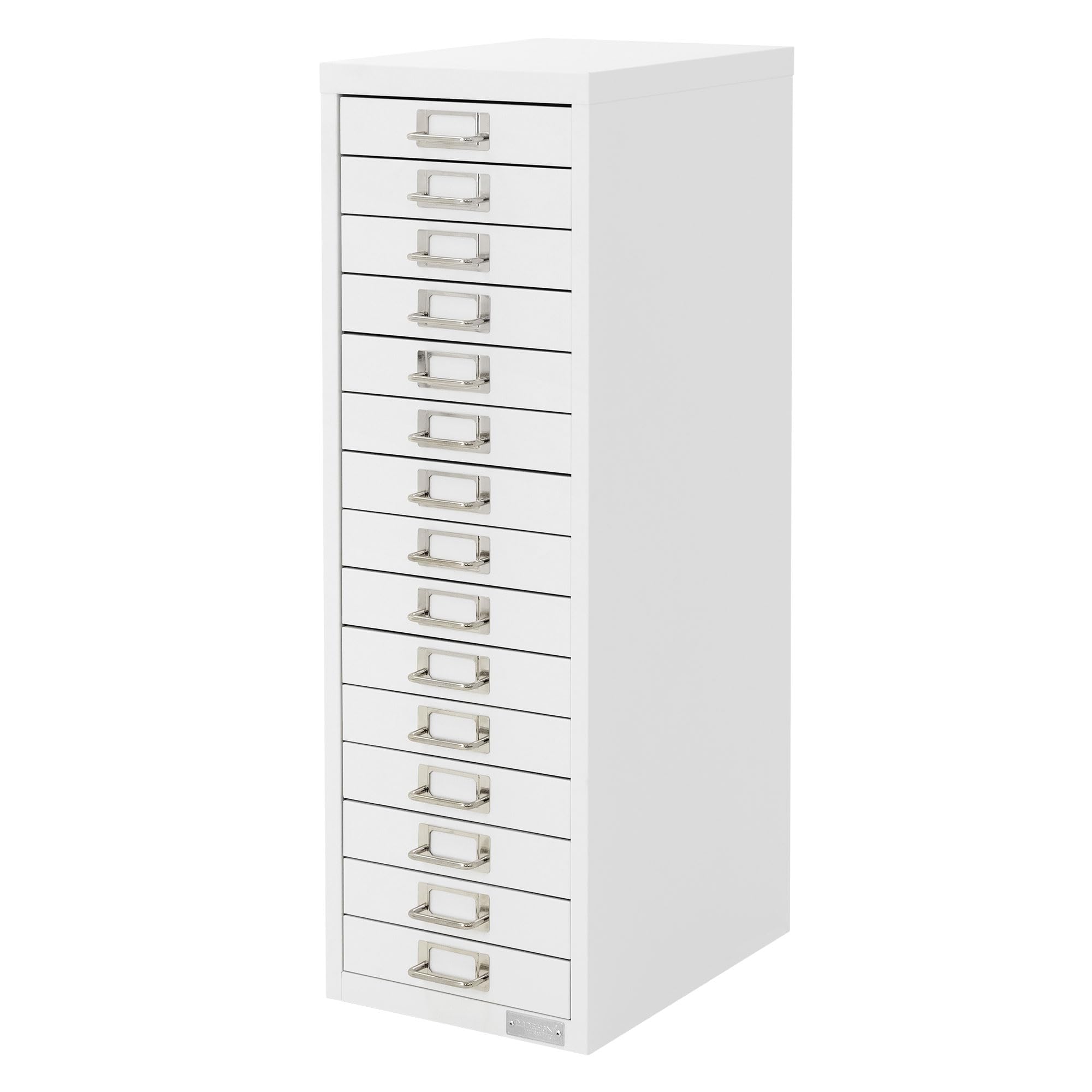 ML-Design szafka na dokumenty z 15 szufladami, 28x38x87 cm, biala, metalowa szafka z szufladami na DIN A4, szafka biurowa z uchwytem na etykiety, szafka stalowa szafka metalowa szafka na narzedzia