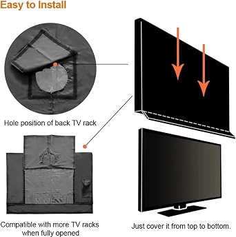 Outdoor TV Cover Outdoor TV Cover 22'' to 70'' Inch Weatherproof and Dustproof TV Enclosure for Outside LCD, Flat Screen TV(30-32inch)
