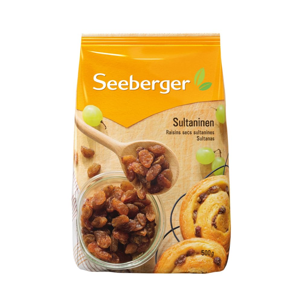 Seeberger Sultaninen, Fruchtige Sultana Rosinen aus der Türkei (8 x 500 g)