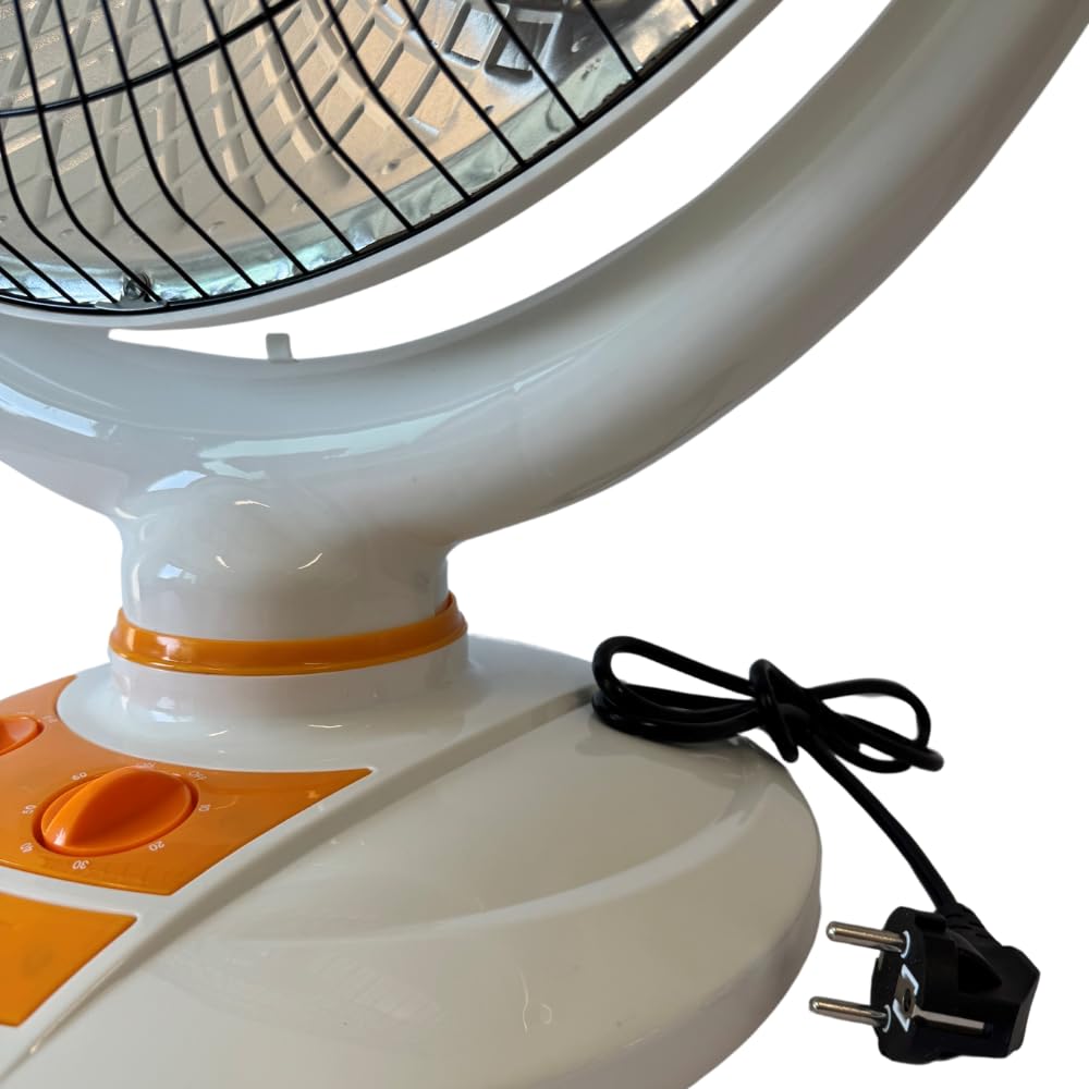 GLOBEX Stufa Alogena Apollo, Stufa a Parabola Elettrica Oscillante 1.000W, Diametro Parabola 46cm, 2 Livelli di Potenza, Tasto di Sicurezza Anti Ribaltamento, Timer Silenzioso 60 min