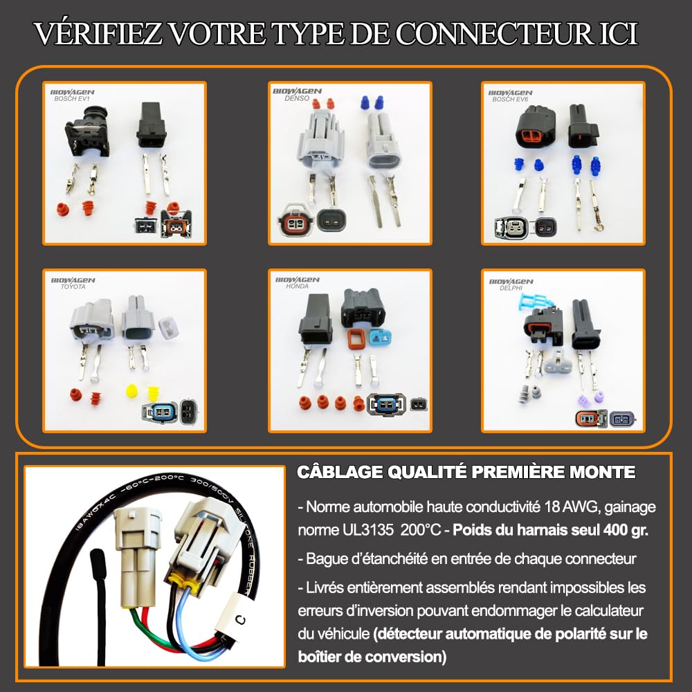 Boitier Ethanol kit E85 - Compatible connecteurs injecteurs compatible type EV1-4 Cylindres