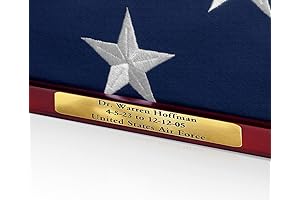 American Flag Wall Mount Display Case with Engraved Name Plate
