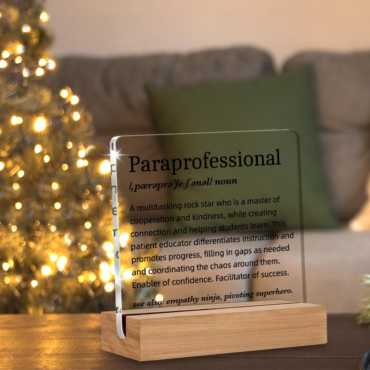 Paraprofessional Gifts, Paraprofessional Definition Gift, Thank You Gifts for Paraprofessionals, Desk Decor Acrylic Sign, 4 x 4 Inches