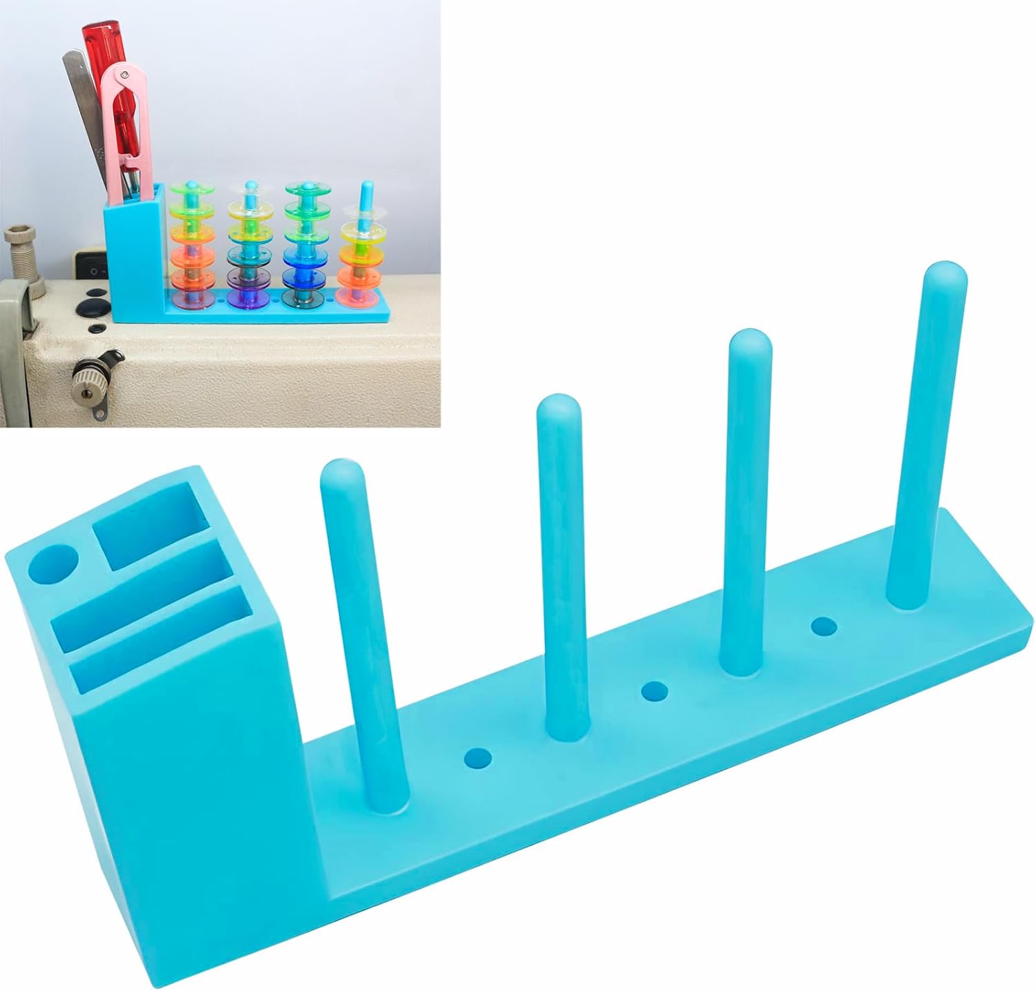 Fbshicung Four-Column Shuttle Frame Bobbin Holder,for Magnetic Multifunctional Storage Box Single Needle Sewing Machine Accessories