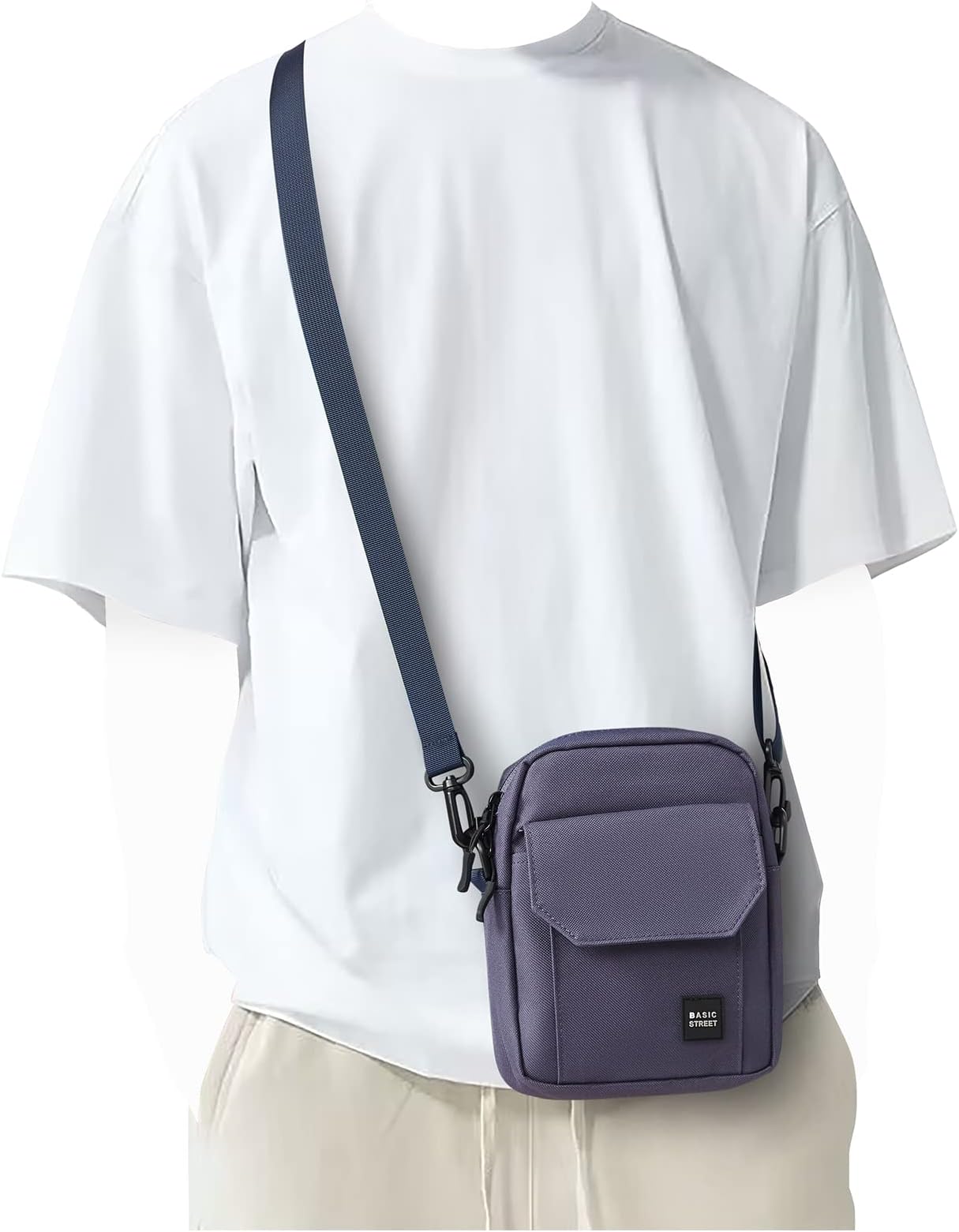 Crossbody Bag for Mens,Travel Passport Wallet Bag for Men for Cell Phone, Small Neck Pouch Side Shoulder Bag for Men, Blue-large, S