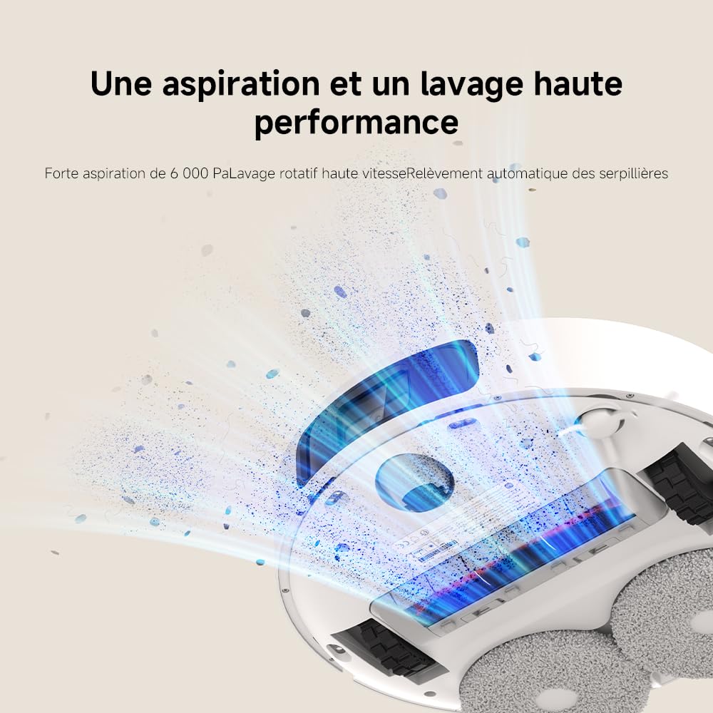 XIAOMI Robot Vacuum X20+, Station Tout-en-Un avec vidage, Lavage & séchage Auto, Aspiration 6000 Pa, évitement d’Obstacles S-Cross™, Navigation LDS, Commande vocale Via Mi Home.