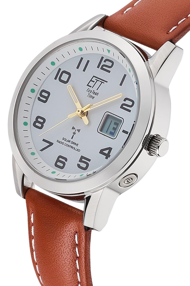 ETT Eco Tech Time Funk Solar Damen Uhr Analog mit Leder Armband ELS-11616-61L